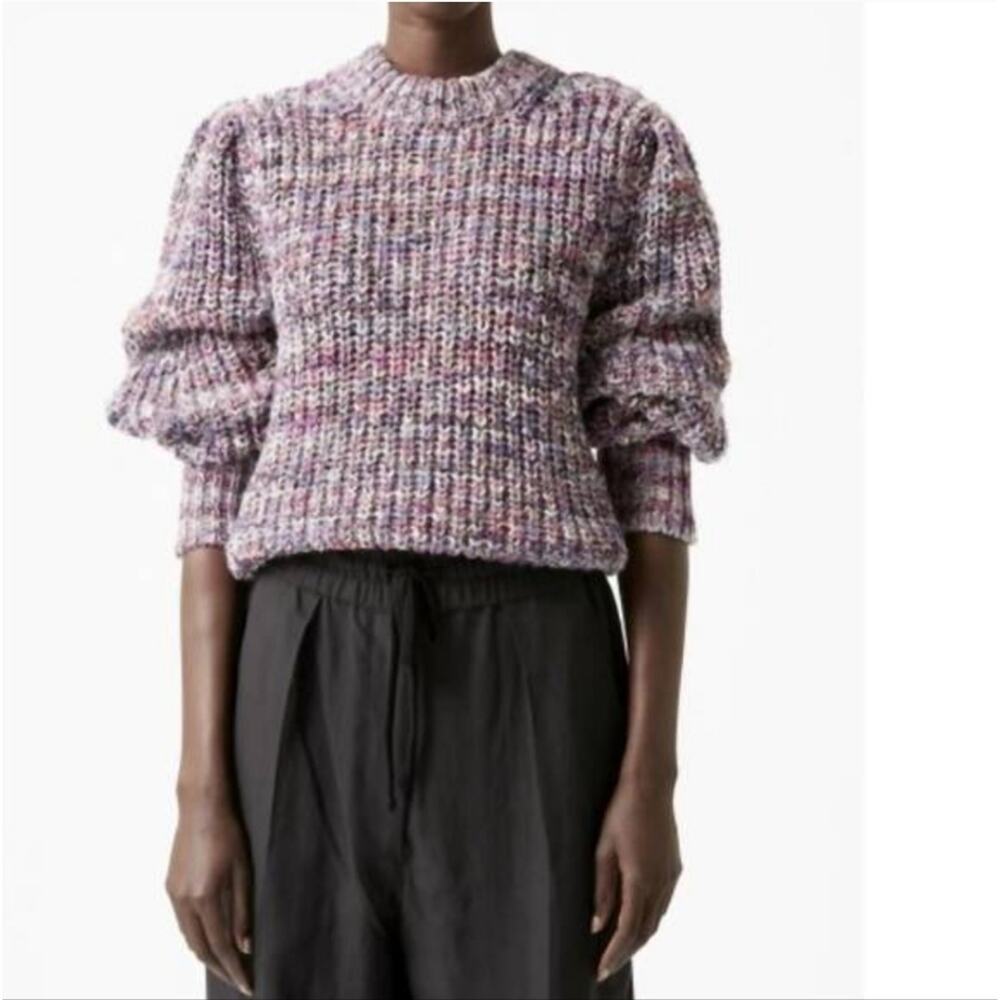 Isabel Marant Pleane Ribbed Knit Sweater Jumper Multicolour Pink Purple Size 38 - Picture 4 of 11